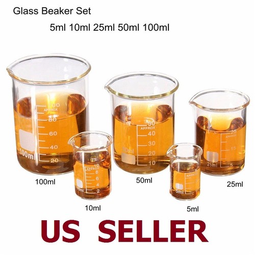 1set low form glass beaker - low,
