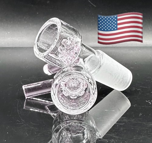 14mm pink glass snowflake - 1x,